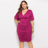 Vestido Elegante Drapeado Purpure - Plus Size - Loja Izze