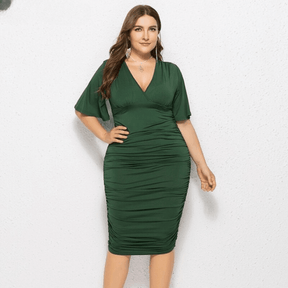 Vestido Elegante Drapeado Purpure - Plus Size - Loja Izze