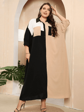 Vestido Oversized com Abotoamento Solaire - Plus Size - Loja Izze