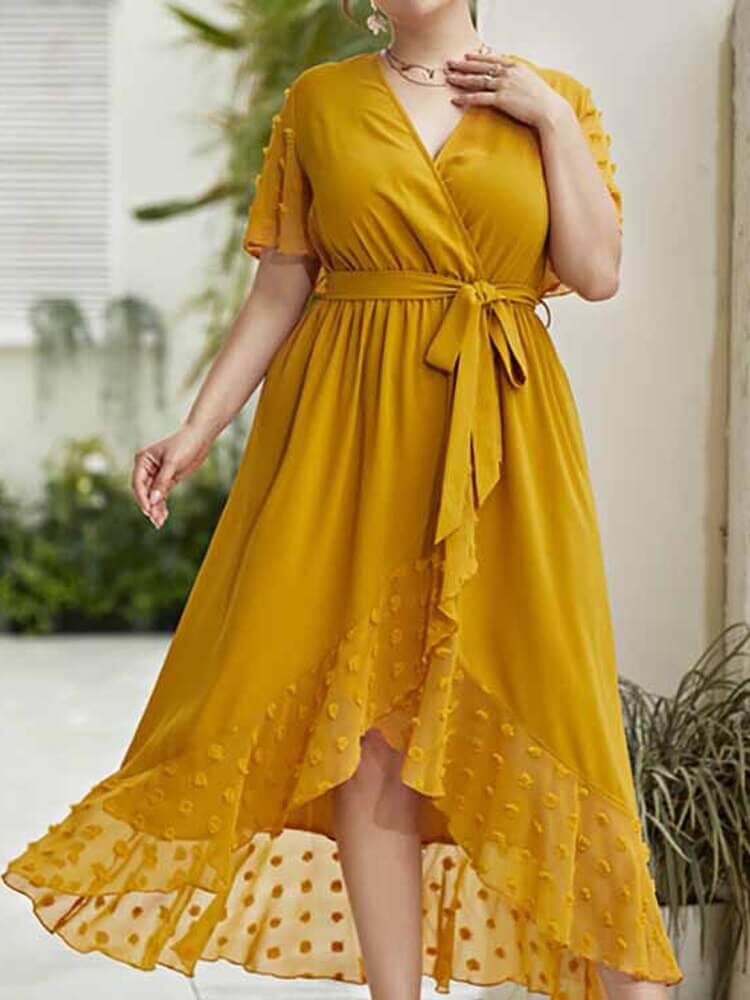 Vestido Mídi Transpassado Nantais - Plus Size - Loja Izze