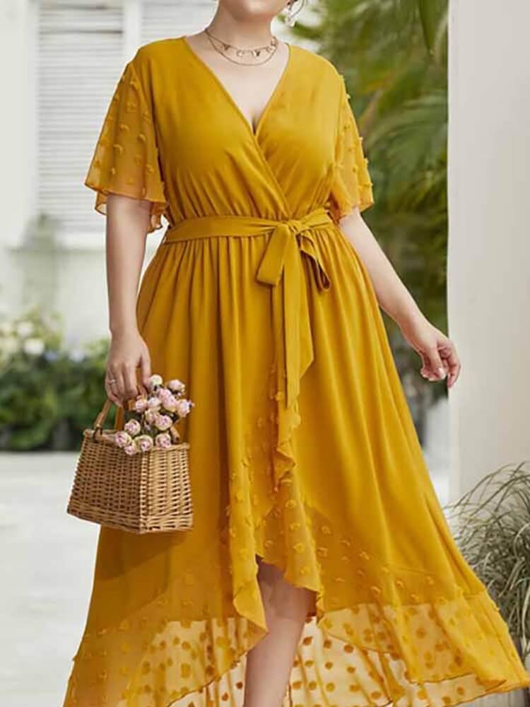 Vestido Mídi Transpassado Nantais - Plus Size - Loja Izze