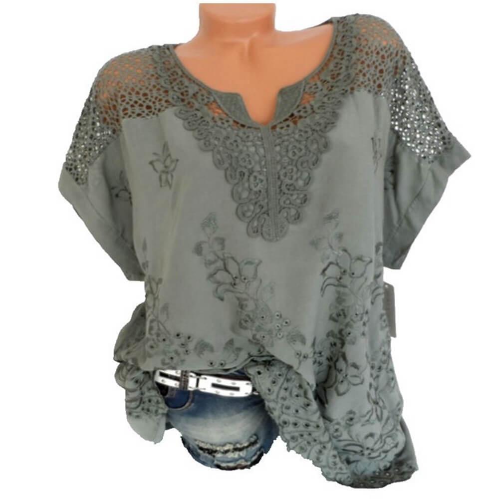 Blusa de Casimira com Detalhes em Renda Lantana - Loja Izze