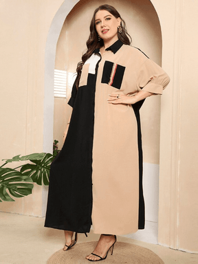 Vestido Oversized com Abotoamento Solaire - Plus Size - Loja Izze