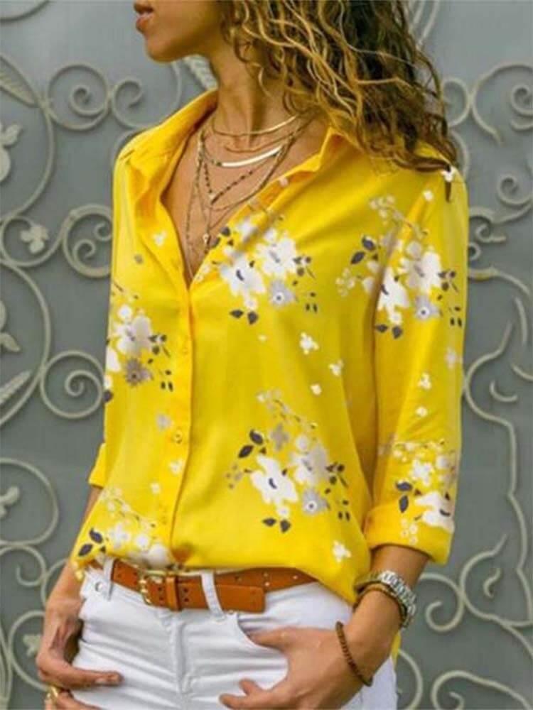 Camisa Casual de Chiffon Peony - Loja Izze